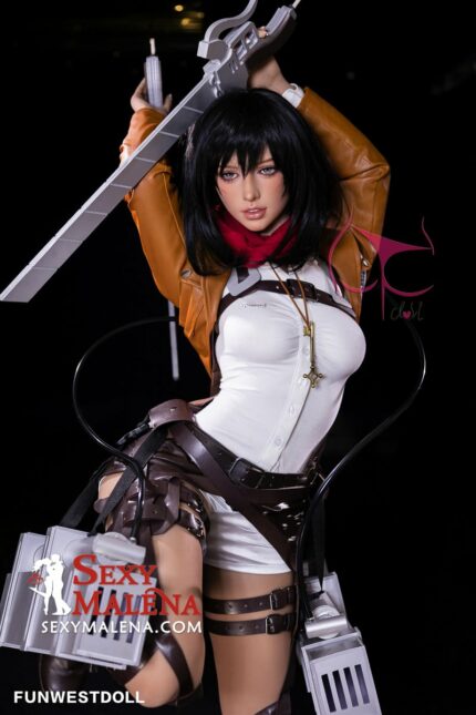 Chloe: 159cm/5ft2 A-cup Premium Tpe Sex Doll Mikasa Ackerman Cosplay